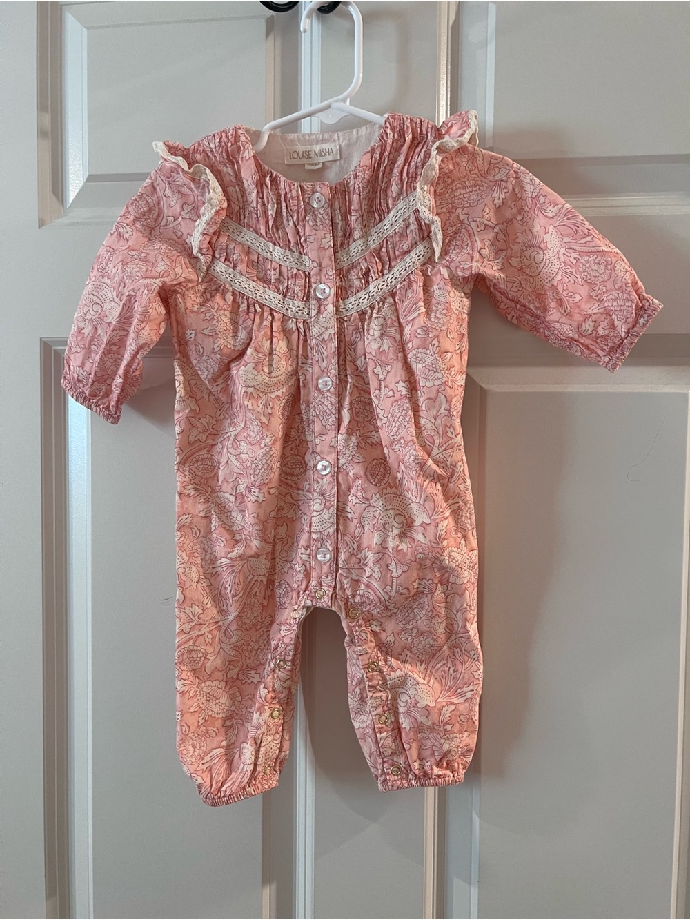 Louise Misha Pink Floral Baby Romper